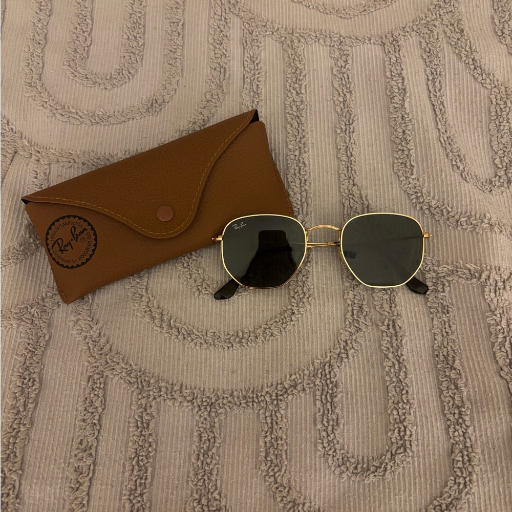 Ray-Ban Gold and Black Sunglasses